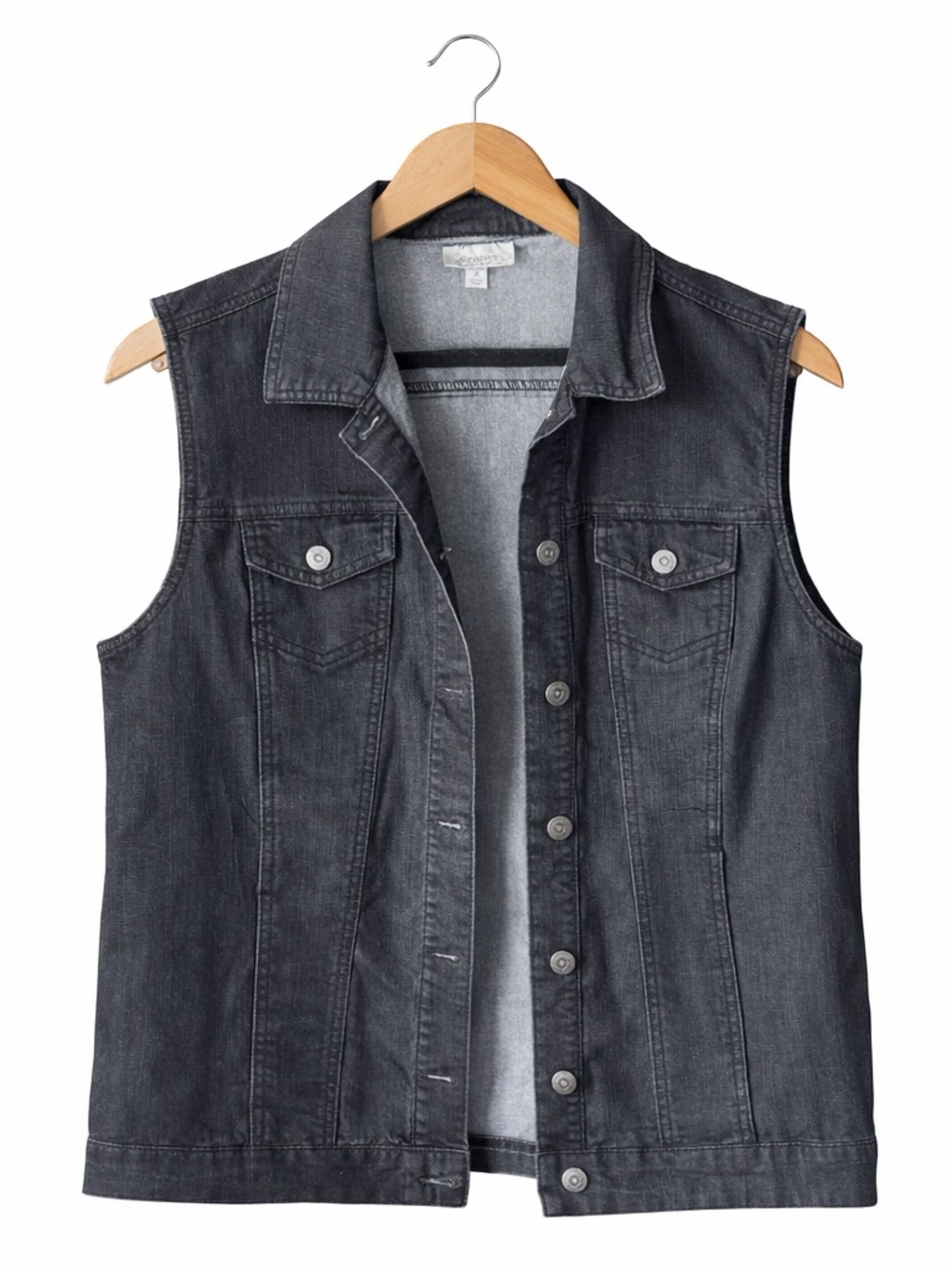 5/$25 Dressbarn Black Denim Vest Size 2X